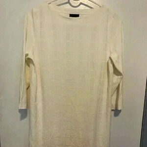NWT Women's J Jill Wearever Collection Ivory Tunic Shirt